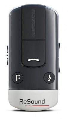 ReSound Unite Phone Clip+ close up front buttons
